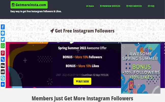 Getmoreinsta Com 2022 Getmoreinsta.Com Free Instagram Followers
